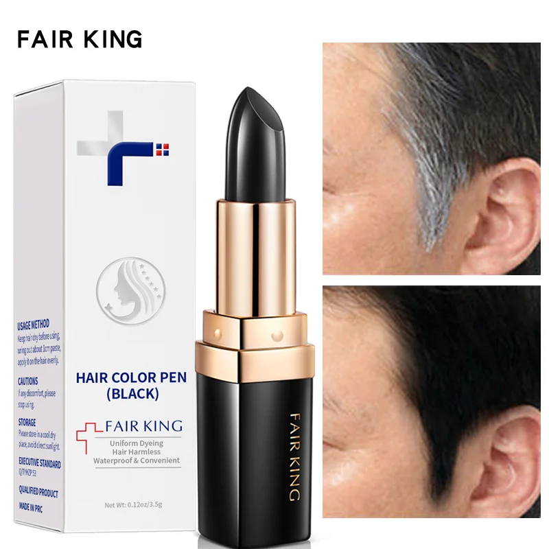 

FAIR KING Temporary Hairline Hair Dye Cream One-Time Hair dye Instant Brown Root Coverage Hair Color Cream Cover Up White
