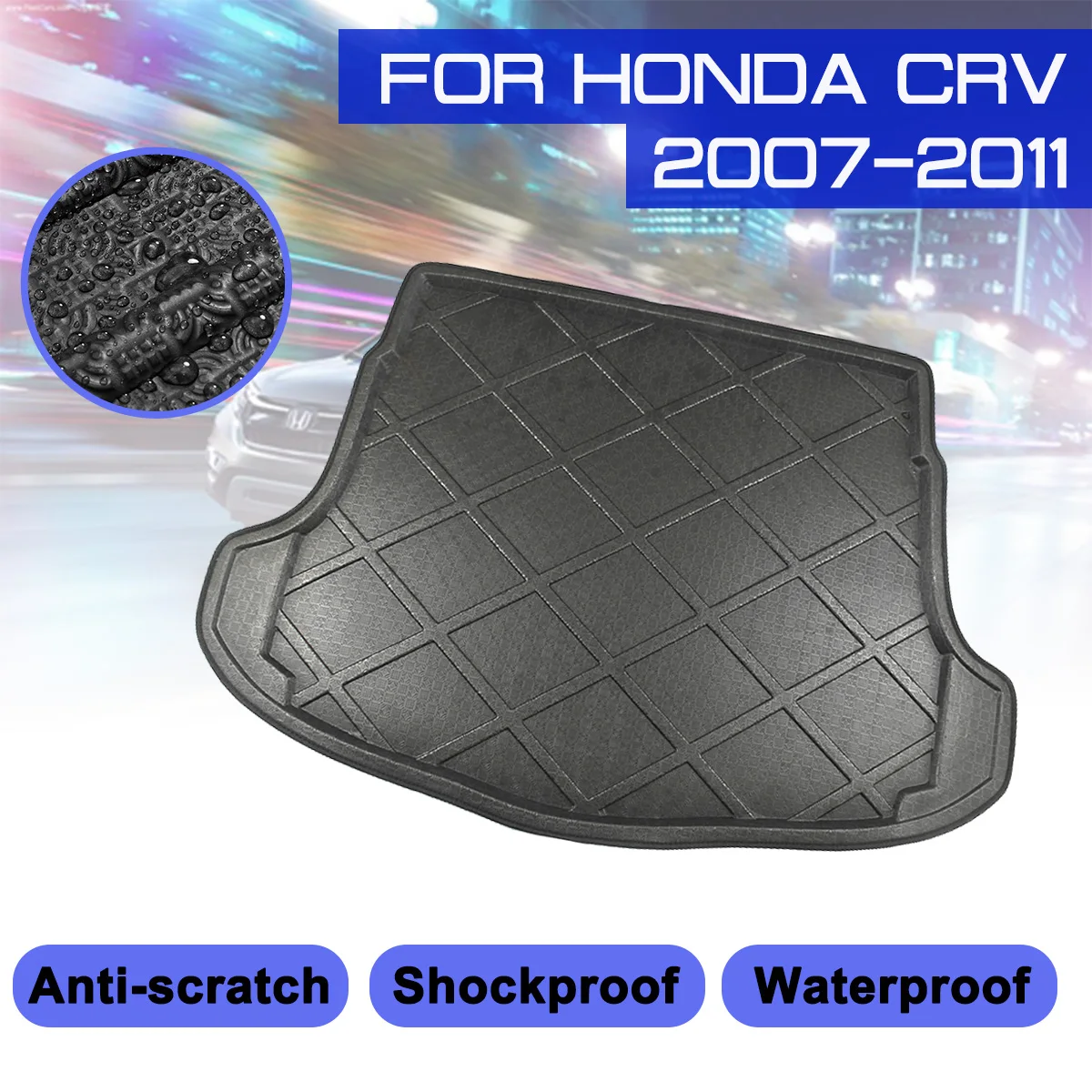 

For Honda CRV 2007 2008 2009 2010 2011 Car Floor Mat Carpet Rear Trunk Anti-mud Cover