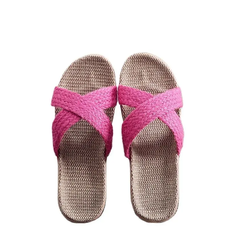 

Шлепанцы для мужчин и женщин, летние дышащие, хлопково-льняные, удобные тапочки для дома, 2023