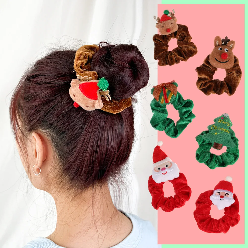

1PC Elastic Hair Bands Bracelet Christmas Hair Scrunchies Soft Festival Headwear Women Girls Hair Accessories