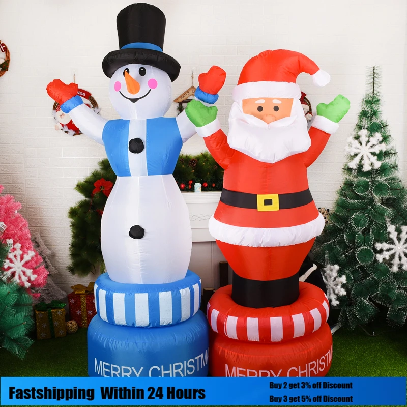 

Electric Rotating Christmas Inflatable Toy Santa Snowman Christmas Decoration Outdoor New Year's Gift for Kids