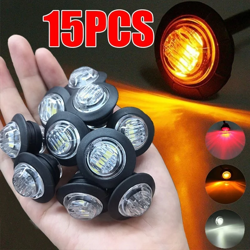 

2/5/10/15 шт. 12 В/24 В круглые боковые габаритные огни прицепа желтый белый красный для габаритных огней грузовиков поворотники