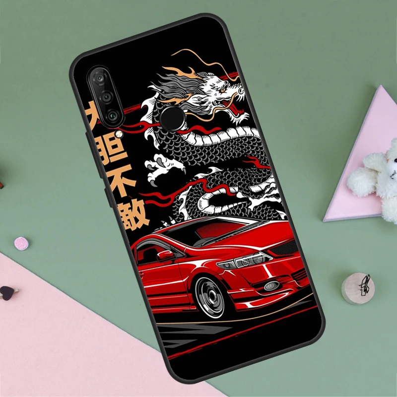 Фото Чехол Japan JDM Sport Car для Huawei P30 P40 Lite P60 Pro Nova 7i 8i 11i 12i 12s 10 9 SE Y90 Y60 Y70 Y72 Y61 Y91 №2