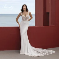 simplicity wedding dress elegant organza satin with mermaid sweetheart v neck sleeveless bridal gowns button estido de novia