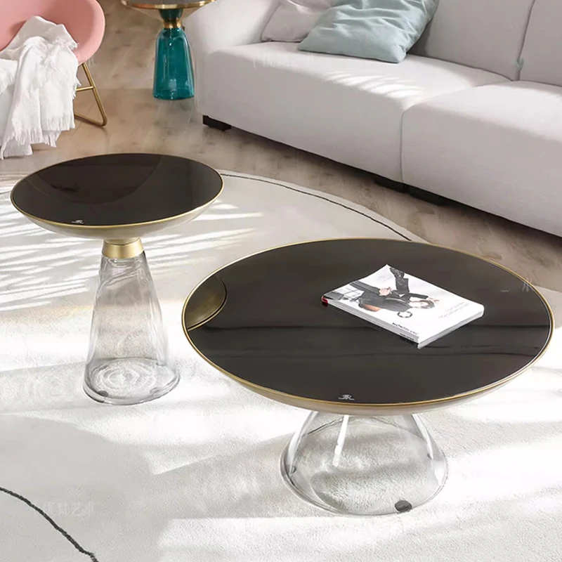 

Clear Tray Black Coffee Tables Luxury Simple Minimalist Standing Side Table Waterproof Entryway Basse De Salon Home Furniture