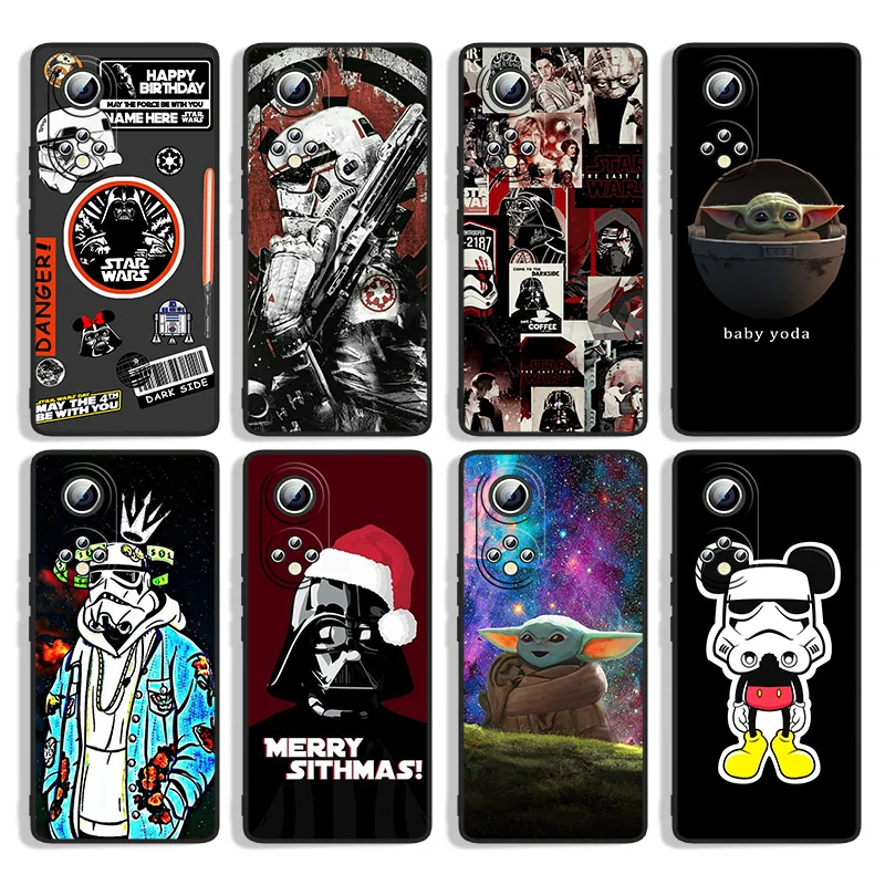 

Star Wars baby yoda Mickey For Huawei Honor 60 SE 50 30i 20 10i 10X 10 9X 9C 9A 8A X8 Lite Pro Black Silicone Phone Case Capa