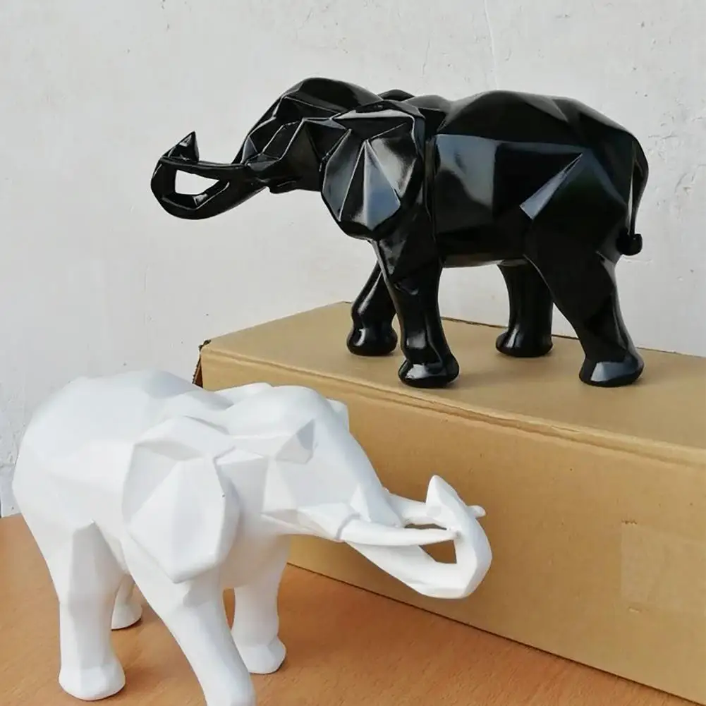 

Excellent Sturdy Anti-corrosion Ornamental Visual Elephant Sculpture for Desktop Resin Elephant Elephant Figurines