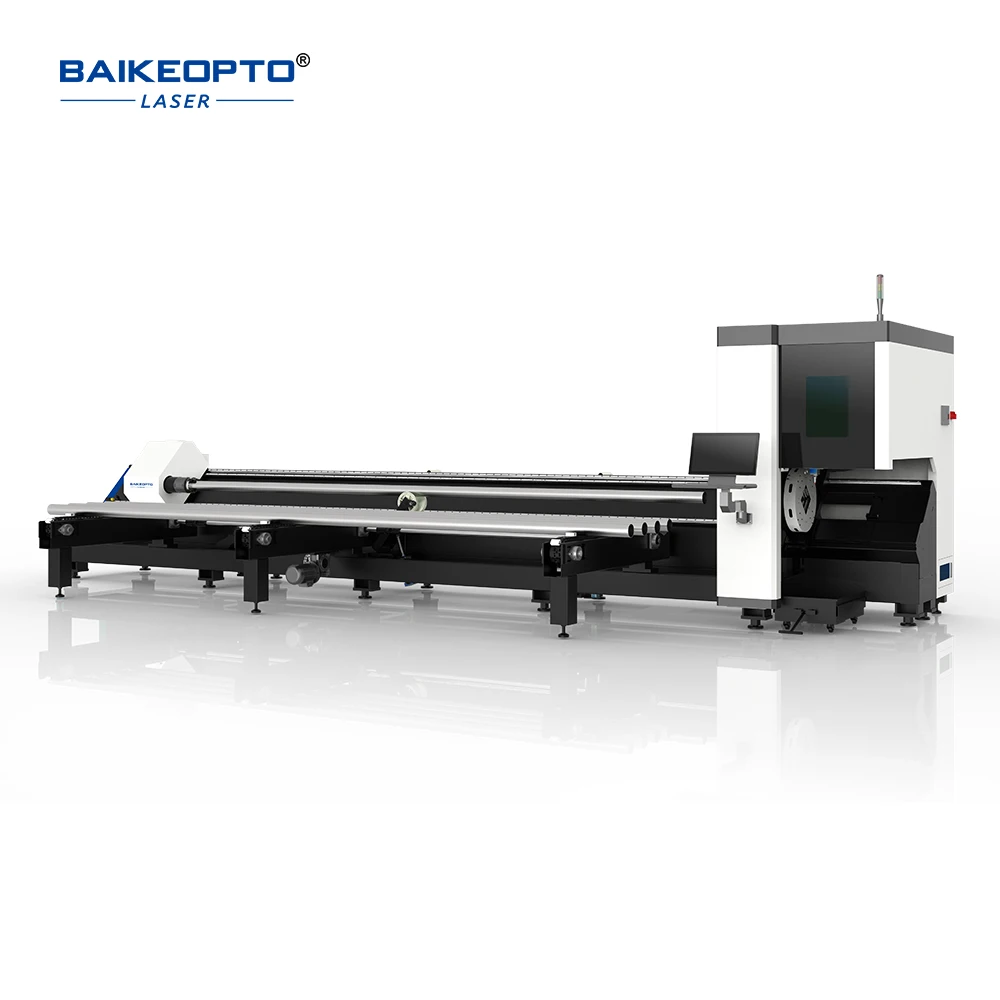

BK-TH6016 Two Chuck Two Pneumatic Metal Tubes Pipes Fiber Laser Cutter Cutting Machine 2000 Watt