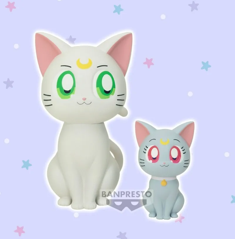 

Bandai Original Sailor Moon Anime Figure SOFVIMATES Luna Artemis Action Figure Toys For Kids Gift Collectible Model Ornaments