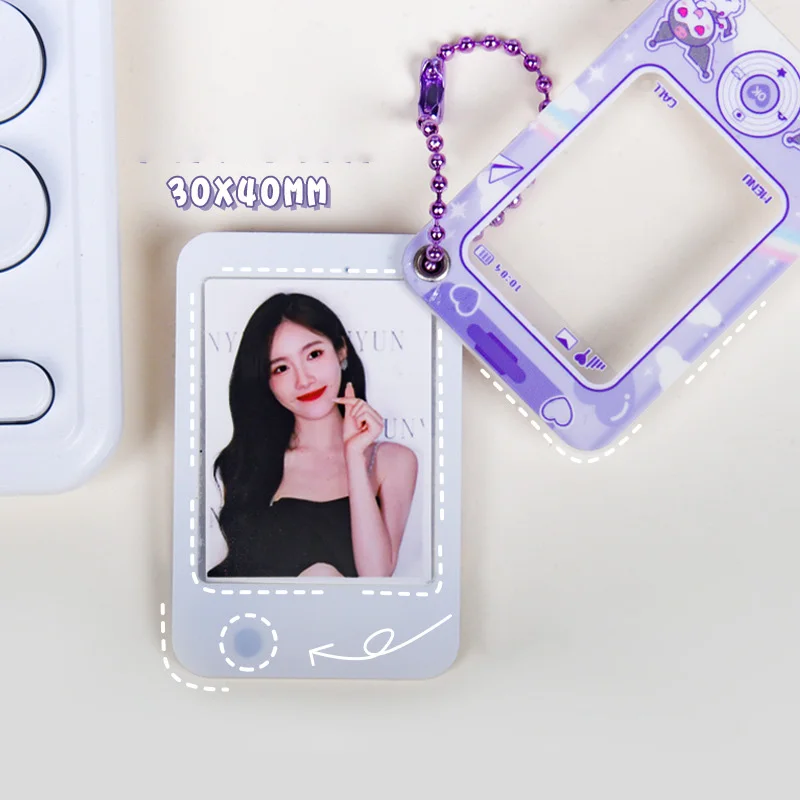 

Kawaii Sanrio Hello Kitty Idol Id Photo Pendant Anime Cute Cartoon Cinnamoroll My Melody Girly Heart Bag Pendant Toy for Girls