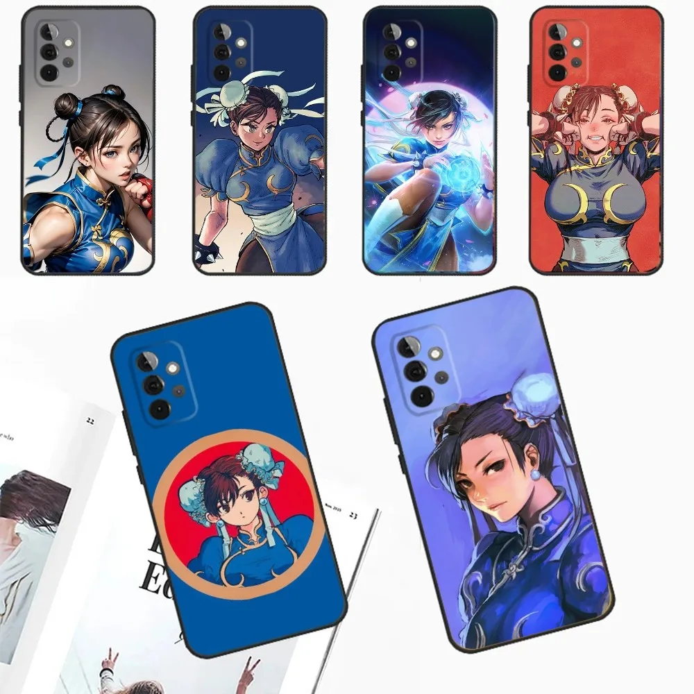 ChunLi S-Street F-Fighter Phone Case For Samsung Galaxy A13 A21s A22 A31 A32 A52 A53 A71 A80 A91 Soft Black Cover