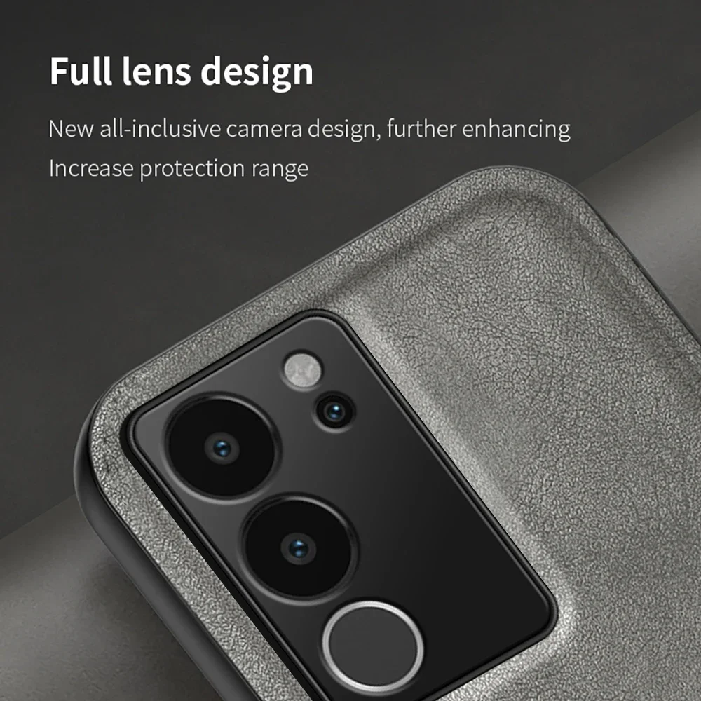 Матовая кожаная текстура в стиле ретро для Vivo V29 Pro Чехол Автомобильная