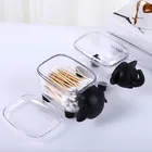 Симпатичная овечка, креативный мини-пластиковый ящик для хранения ватных палочек, домашний пыленепроницаемый Настольный органайзер, коробка для хранения косметики и ватных палочек