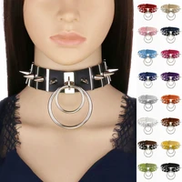 mogaku rivet necklace punk womens jewelry fashion party chokers necklaces for women valentines accessories sexy lady pu torques