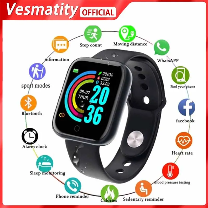 

Спортивные Смарт-часы Vesmatity D20 Pro с Bluetooth, пульсометром и тонометром