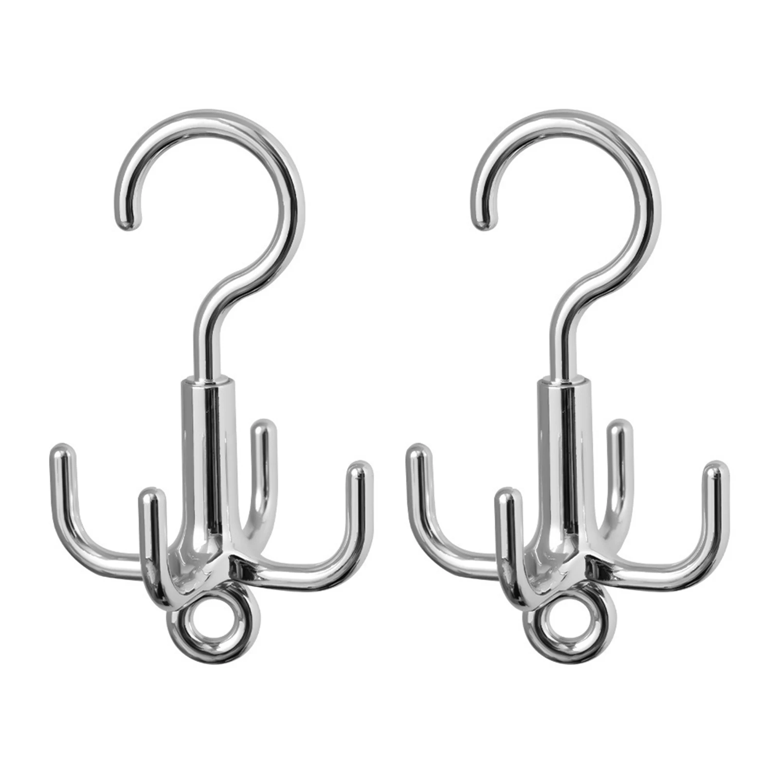 

2pcs Bags 360 Rotating Belt Hanger Practical For Closet Space Saving Storage Silver Coats 4 Hooks Tie Rack Scarf Organizer ABS