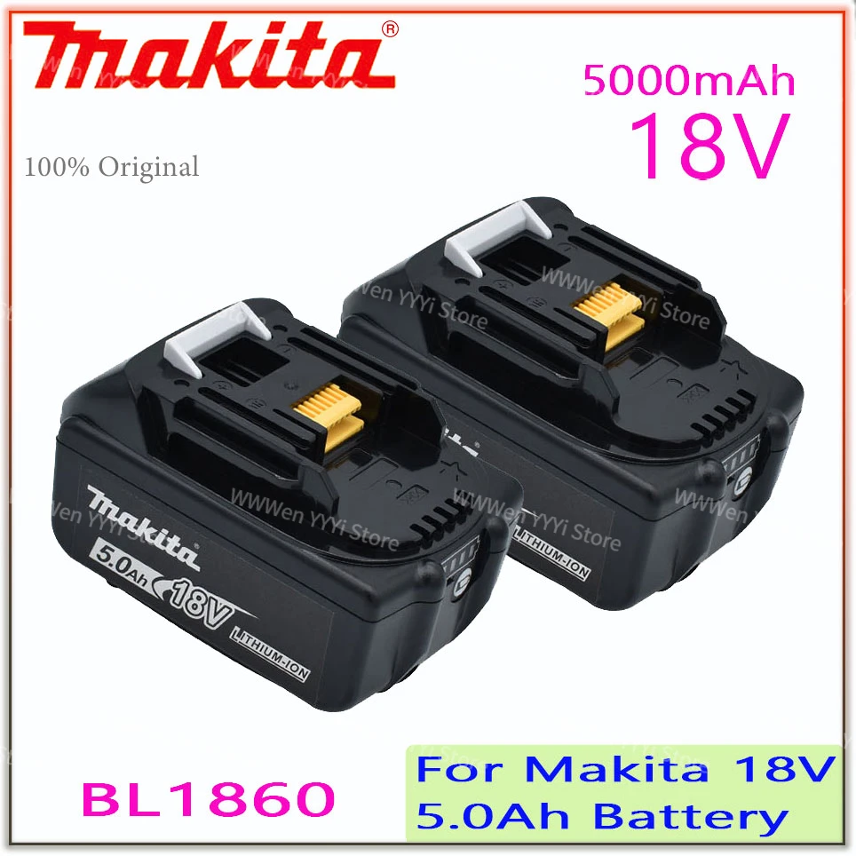 

5.0Ah Original Makita Rechargeable 18V Li-Ion Battery For BL1830 BL1815 BL1860 BL1840 194205-3 Replacement Power Tools Battery