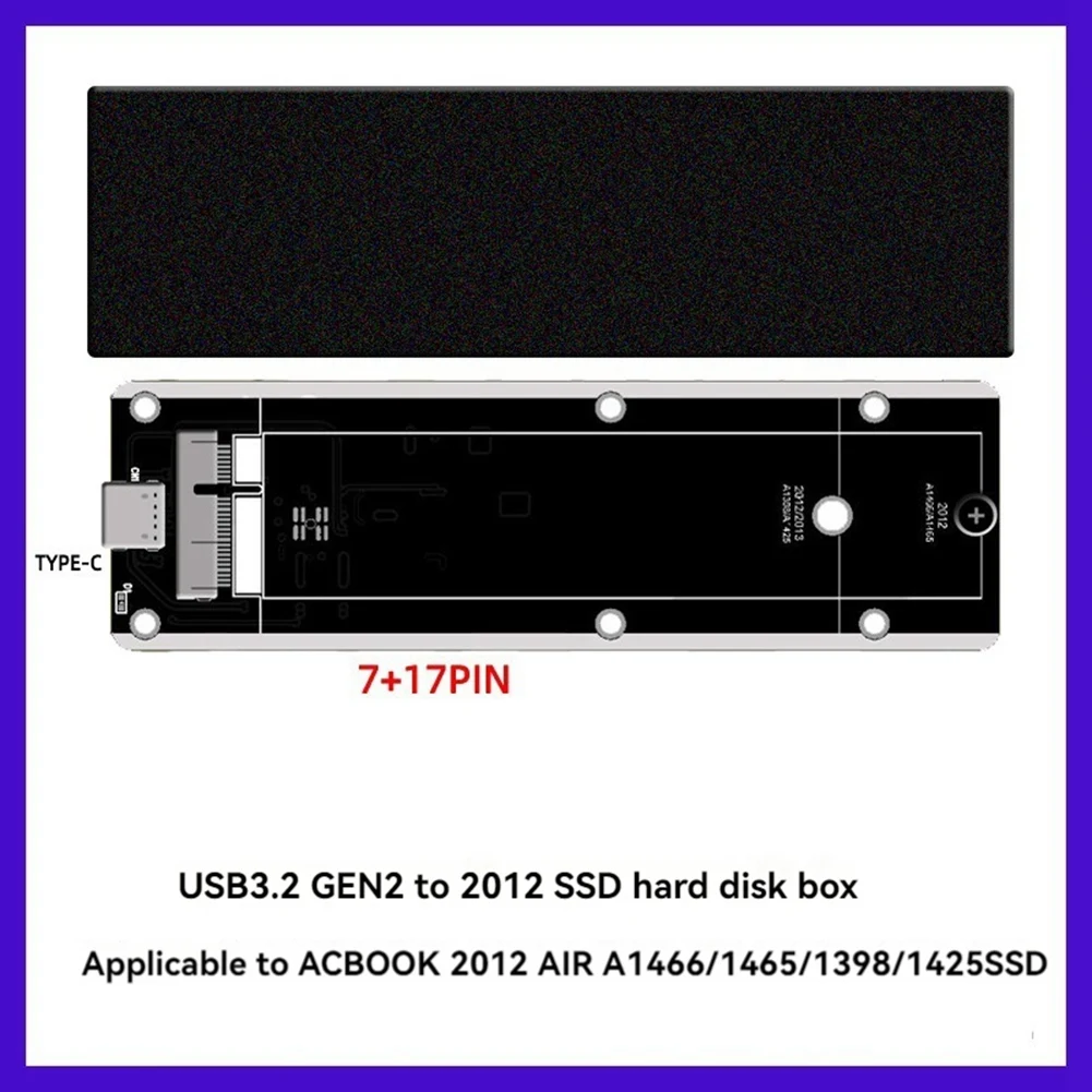 Фото A04R-Для Macbook 2012 Air A1425 A1398 A1465 A1466 Корпус SSD USB3.2 GEN2 6 Гбит/с M.2 SATA SSD Корпус SSD Кабель A-C №3