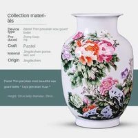 ceramic vase pastel thin porcelain chinese household living room flower arrangement decorations study curio shelf ornaments