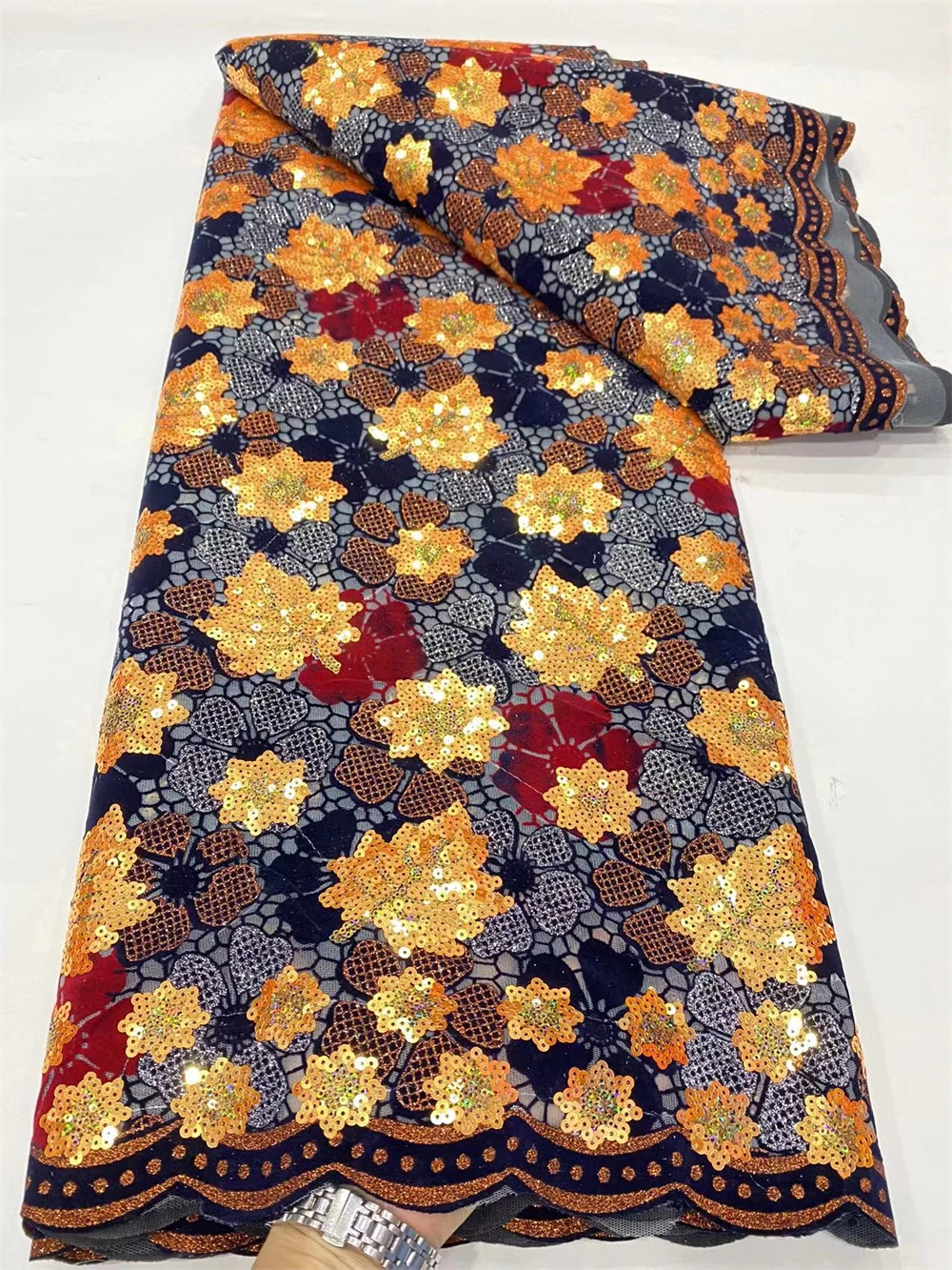 

Новинка 2023, высококачественная ткань с блестками, вышивка, шитье, гипюр, платья для выпускного вечера, 5 ярдов