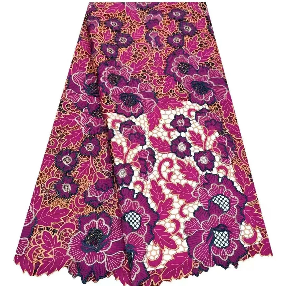 Новинка 2024 африканская роскошная кружевная ткань из гипюра нигерийская высокая