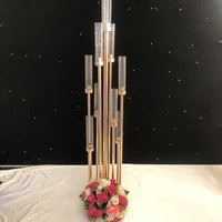 10pcs metal candle holder candlestick flower vase wedding table centerpiece candelabra pillar stand road lead party decor