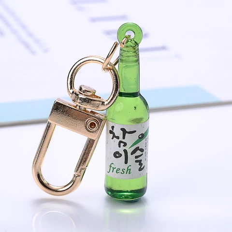 Корейский стеклянный брелок-бутылка 10 цветов
