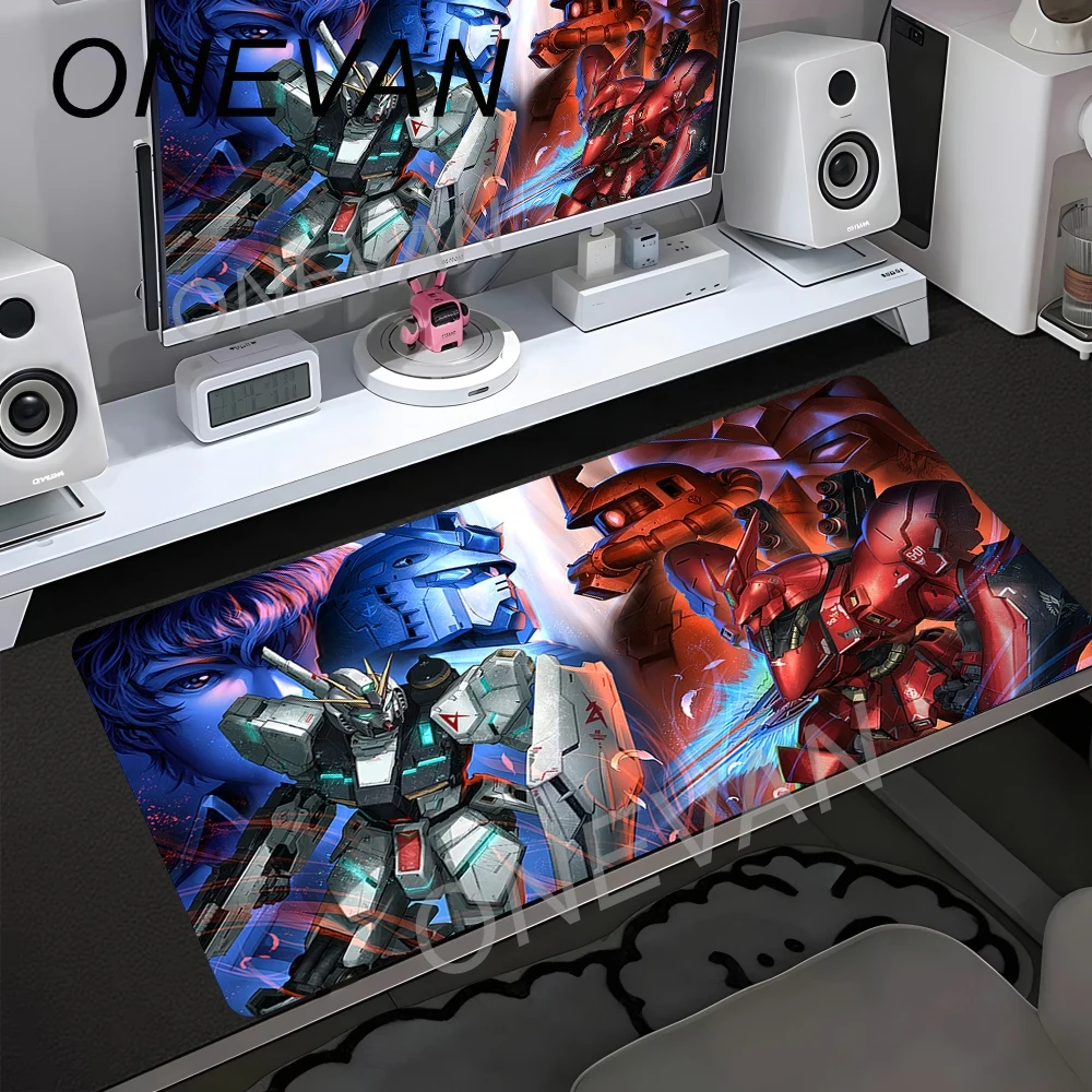 Фото Коврик для мыши XXL Gundam, большой игровой коврик для клавиатуры, большой настольный коврик, нескользящий коврик для мыши 90x40 см для компьютера №3