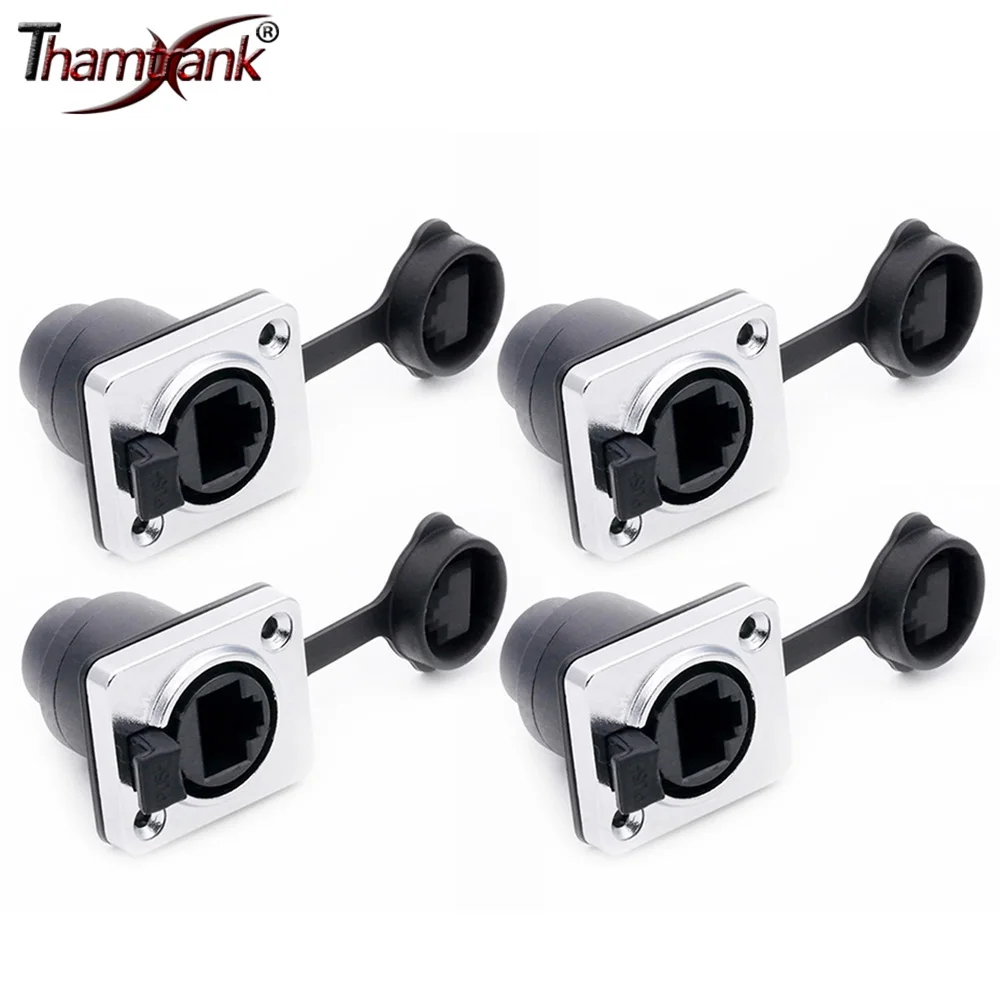 

50 шт. Серебряный RJ45 плоский разъем Ethernet IP65 водонепроницаемый сетевой разъем медные контакты 8P8C Женский разъем для монтажа на панель