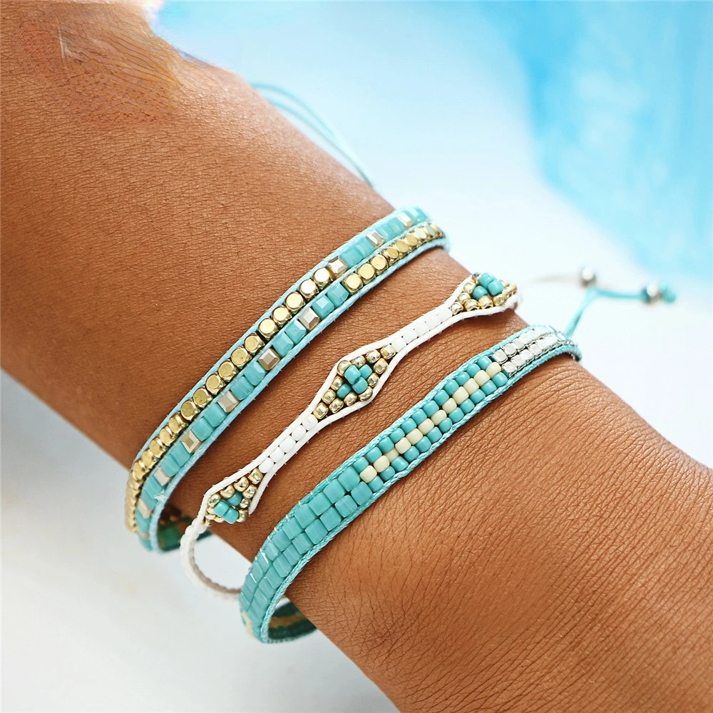 

Bohemia Beads Weave Rope Friendship Bracelets For Woman Men Cotton Handmade Charm Bracelet & Bangles Ethnic Jewelry Gifts