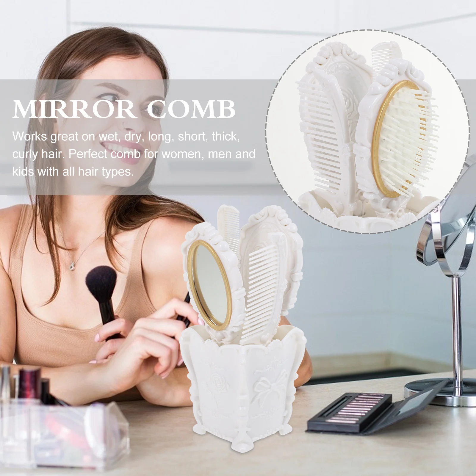 5 шт. набор расчесок для косметического зеркала держатель распутывания волос