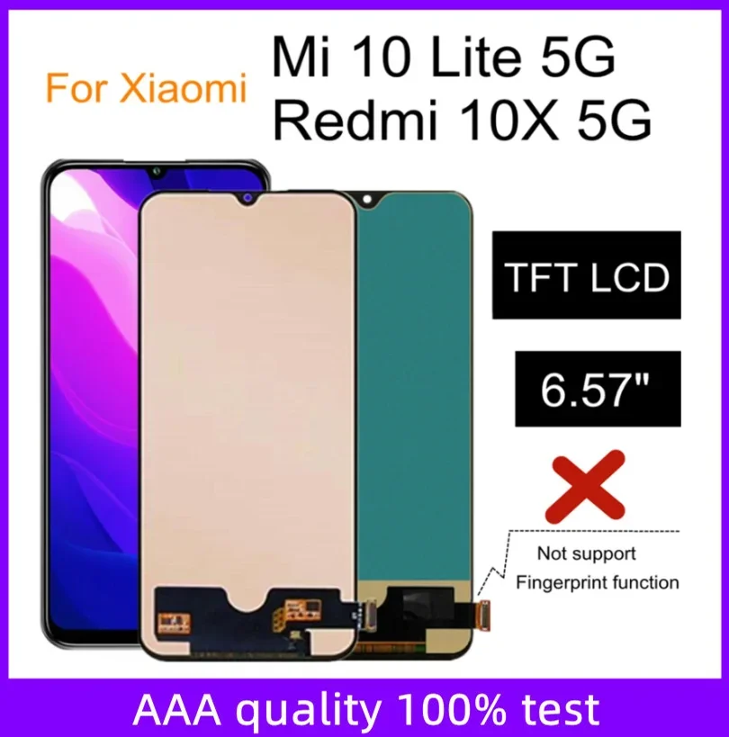 6 57-дюймовый TFT-экран для Xiaomi Redmi 10X Pro 5G M2004J7BC ЖК-дисплей isplay дигитайзер сенсорного