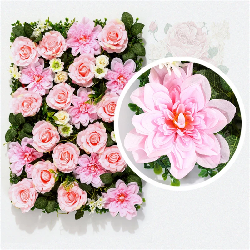 Silk Rose Artificial Flowers Wall Panels DIY Home Decor Birthday Party Weeding Shop Backdrop Decoration Flower Wall images - 6