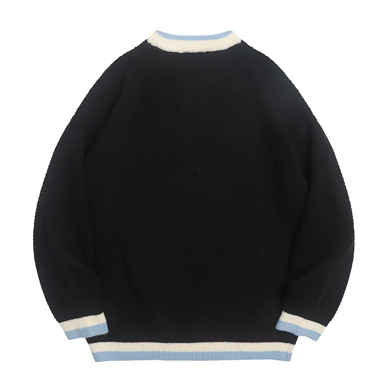 Cute Bear Sweater Autumn Vintage Japanese Harajuku Vintage  Mens Loose Knitted Y2K Women Hip Hop Streetwear Knitwear