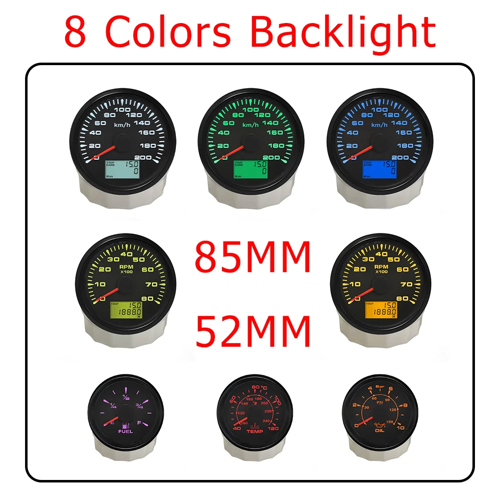 Автомобильный GPS Спидометр и тахометр вольтметр-измеритель уровня топлива воды