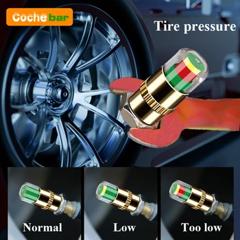 4Pcs/Lot 2.4 Bar Car Tire Pressure Monitoring System Gauge Cap Sensor Indicator Anti-theft 3 Color Eye Alert Air Pressure Gauge