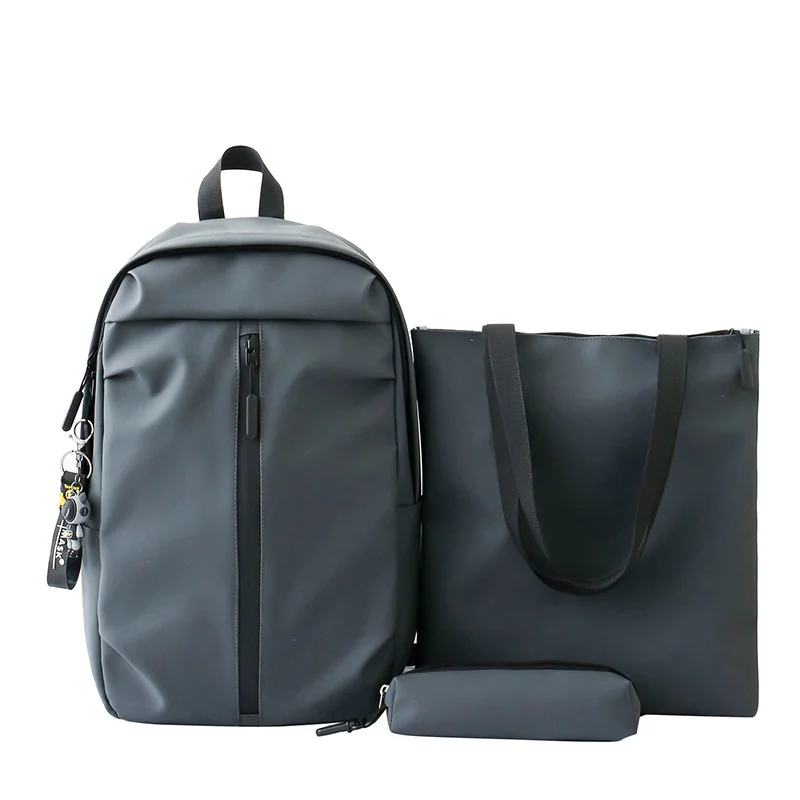 

Мужской деловой рюкзак, большой школьный ранец для старших классов, комплект из трех предметов с сумкой для ноутбука с Usb-зарядкой, удобный дорожный рюкзак