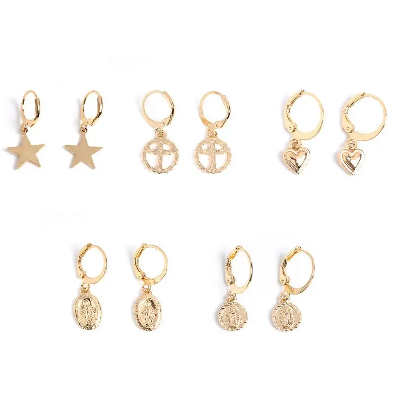 

1 Pair for Creative Cute Mini Vintage Copper Earrings Cartoon Design 264E