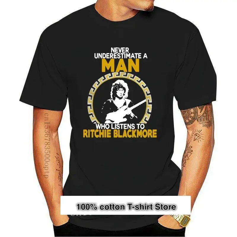 

Camiseta para hombre, camiseta que nunca subestiliza a un hombre que escucha a Ritchie Blackmore, camiseta para mujer