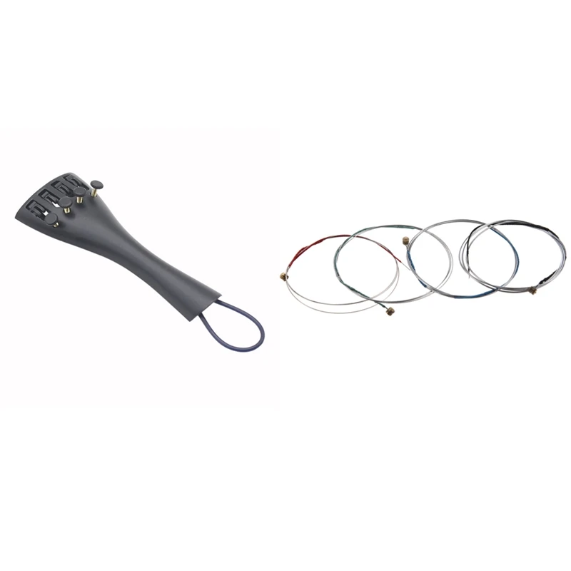 

4/4 Violin Bowstring Strings (G-D-A-E) With 3/4 4/4 Violin Fiddle Tailpiece Hill Style