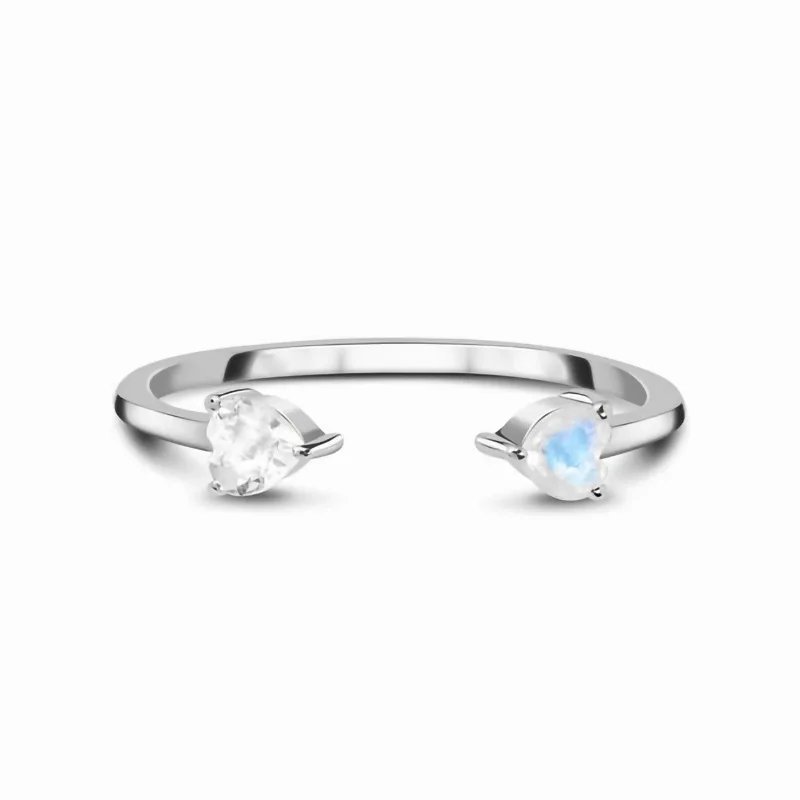 

ins Japan and South Korea S925 sterling silver double love open ring female niche design simple light luxury exquisite jewelry