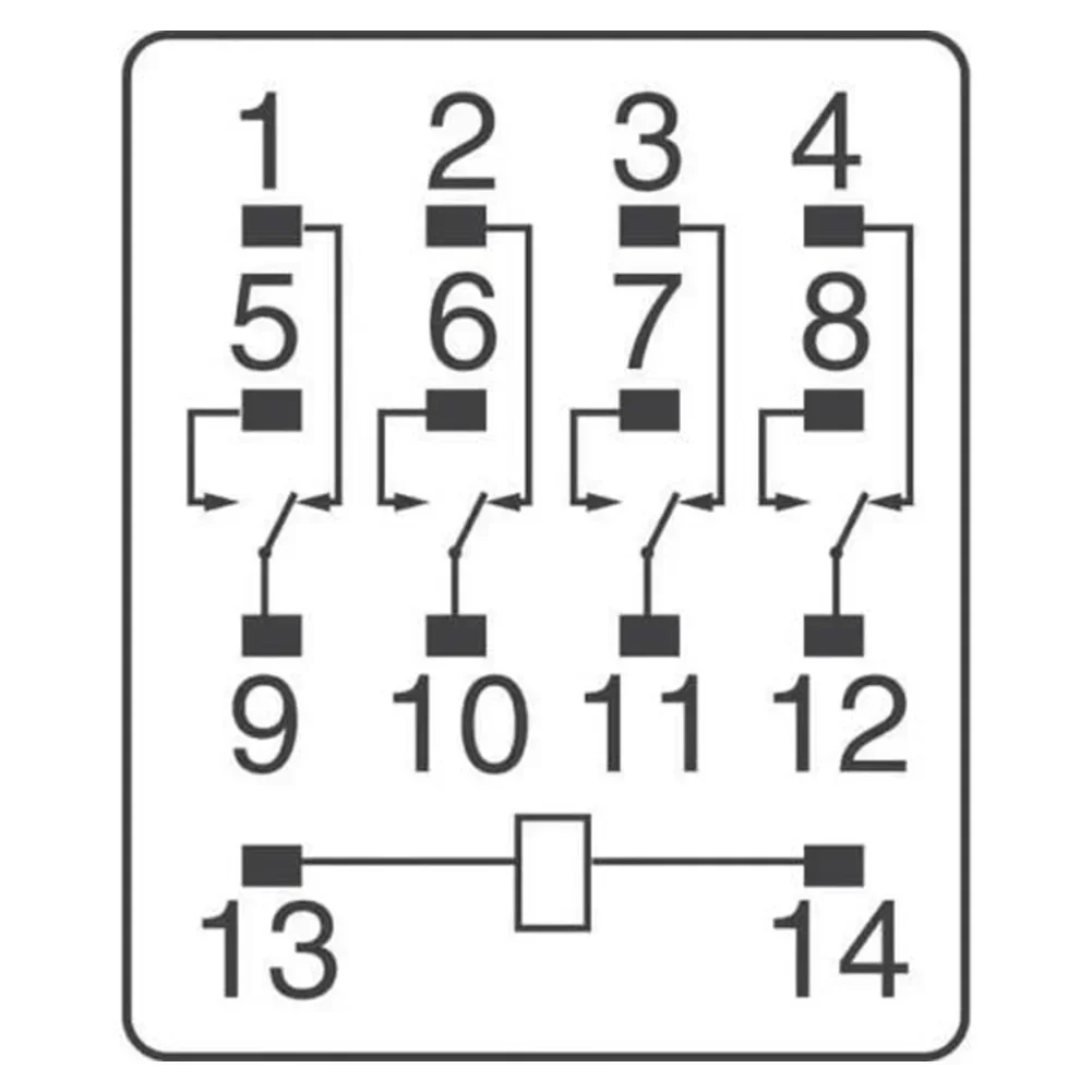 Высокая термостойкость 12 В постоянного тока силовое реле MY4NJ 4NO 4NC 14 контактов