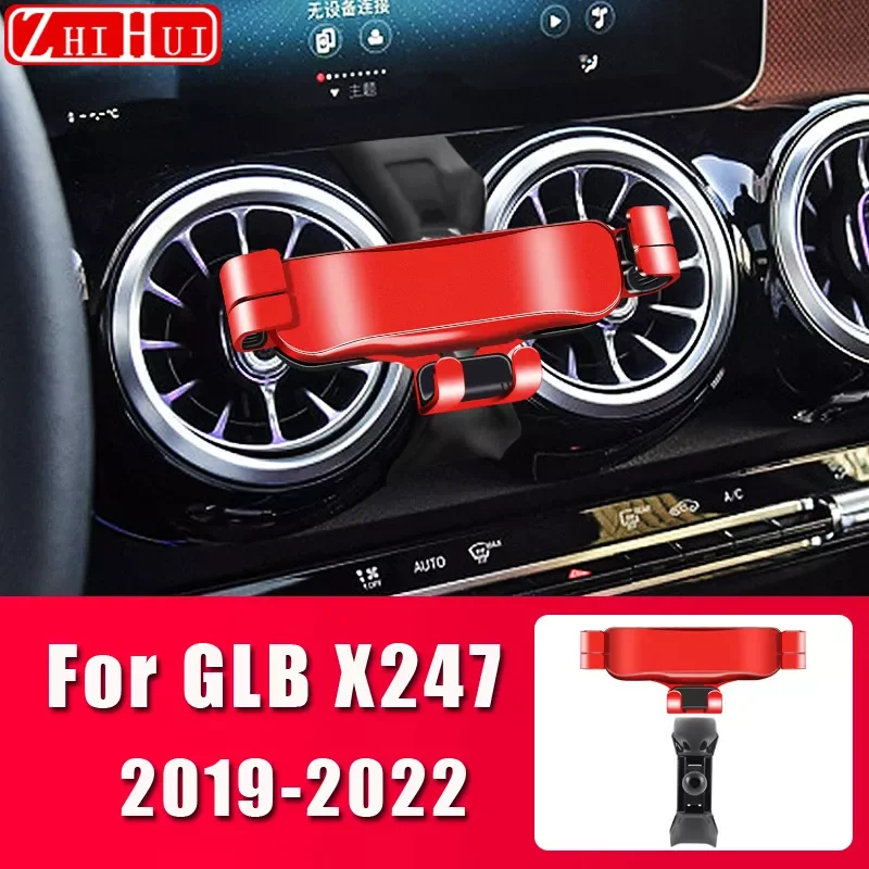 

AUTO PARTS Car Styling Mobile Phone Holder For Mercedes Benz GLB X247 2019-2022 Air Vent Mount Bracket Gravity Bracket Stand Acc