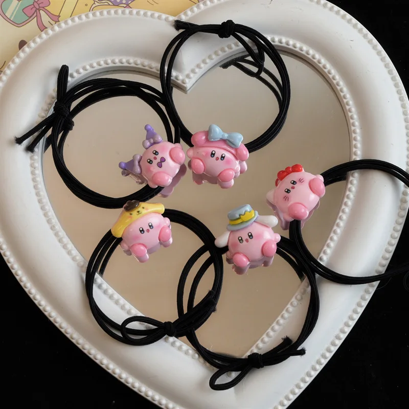 

Милый шнурок для волос Sanrio Kirby, повязка для волос, повязка для волос, мультяшный милый изысканный подарок на день рождения, подарки для девушки, игрушки для девочек