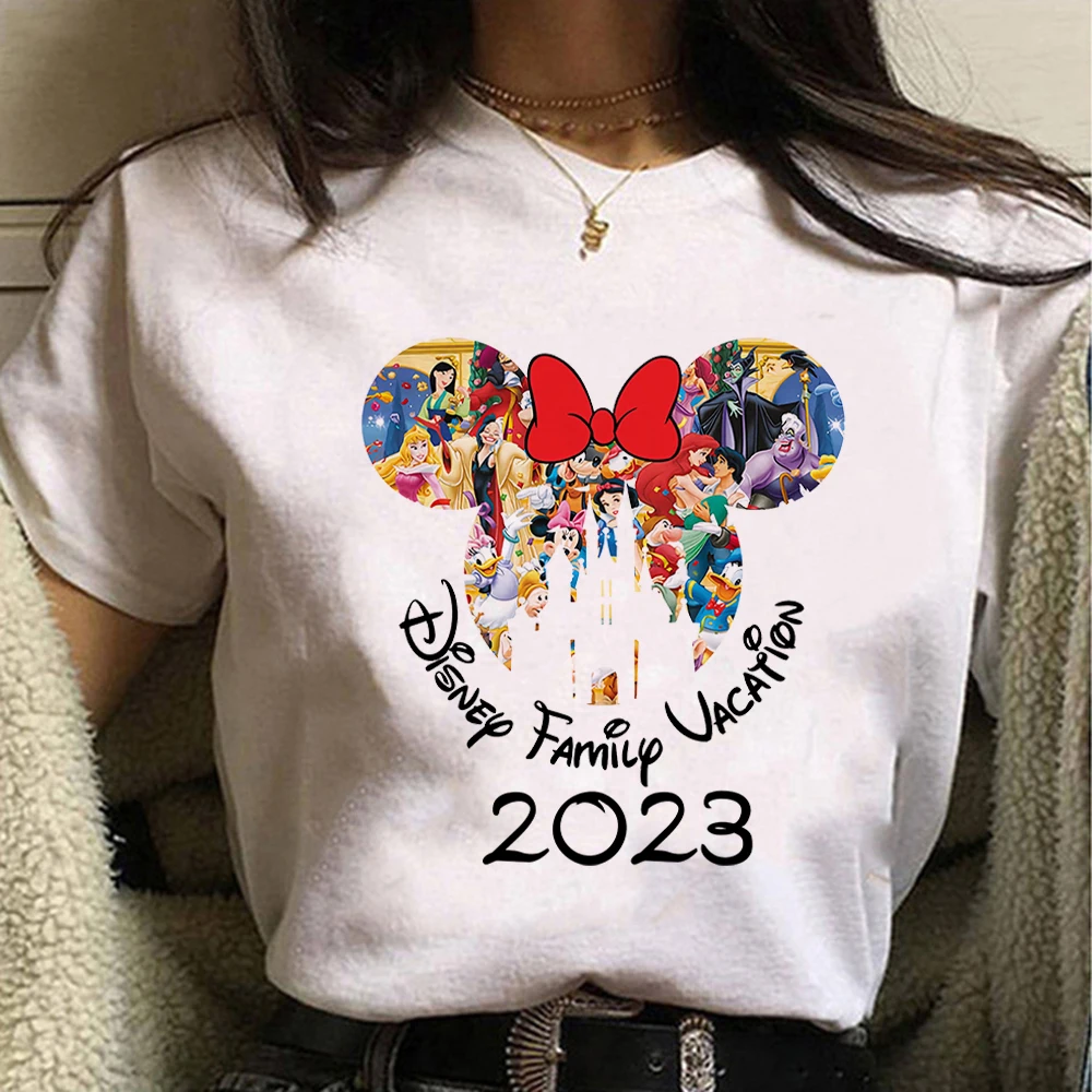 

Disneyland Women Clothes Minnie Mouse Fashion 2023 Disney Vacation T-shirts Short Sleeve Basic Summer T Shirt Female Dropship