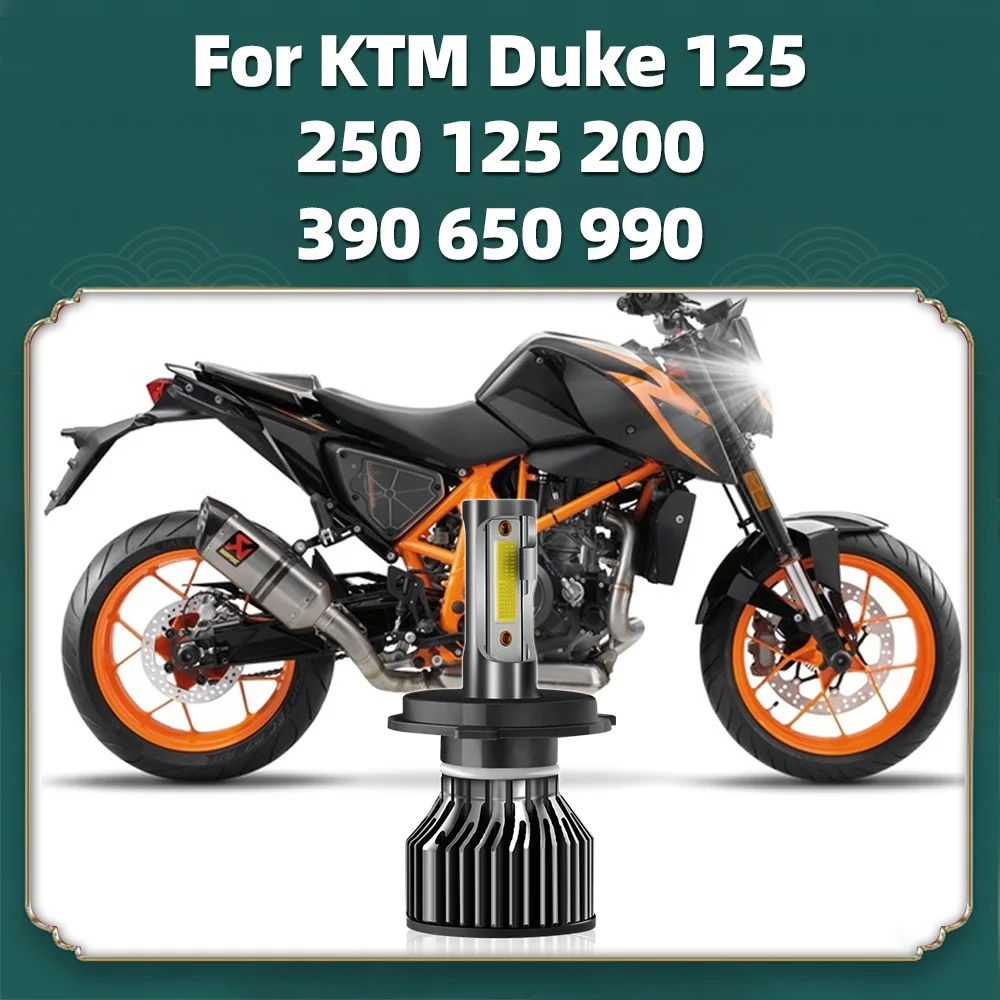 1 шт. светодиодная лампа H4 для мотоцикла KTM Duke 125 250 200 390 650 990 мотоцикл 6000K 10000LM супер