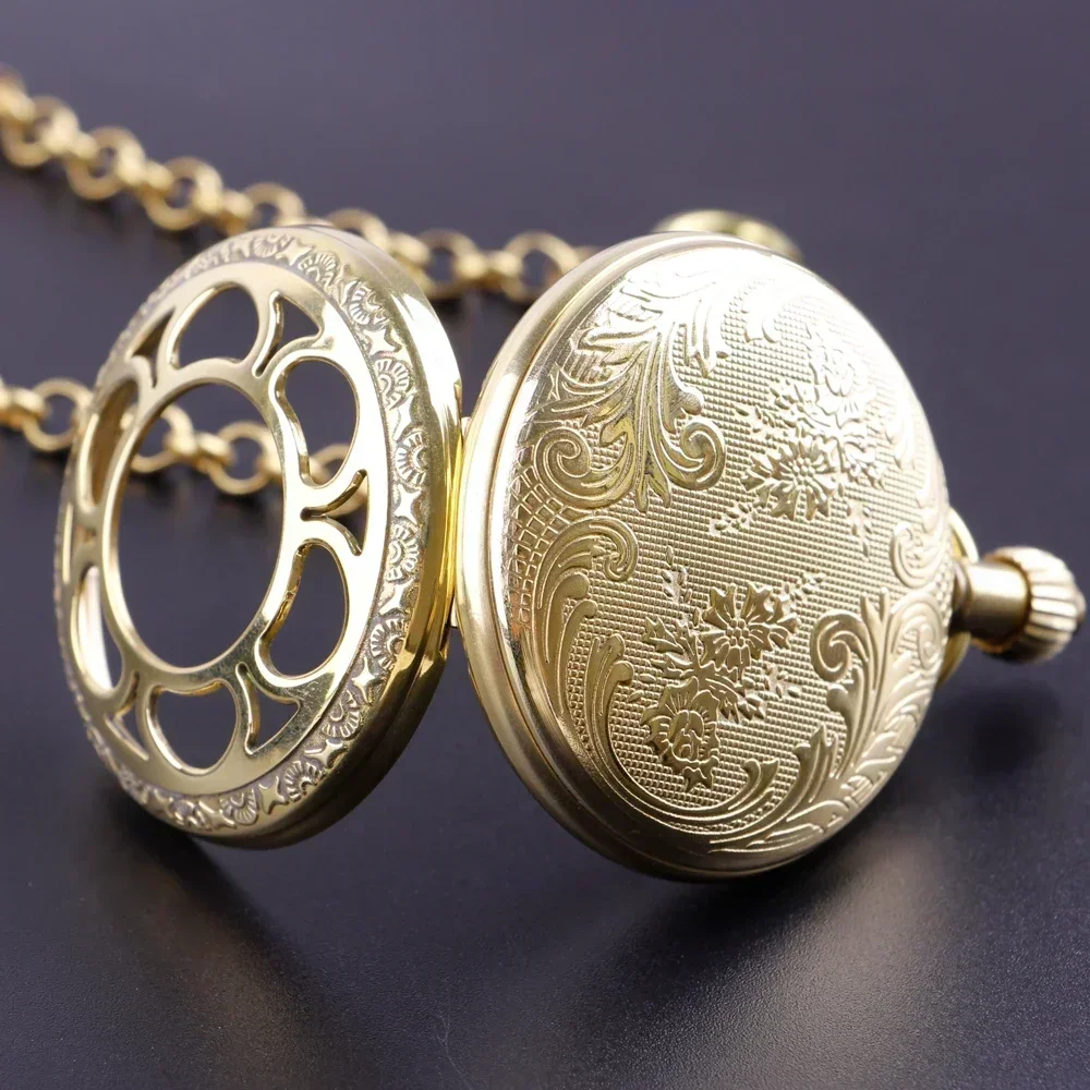 Роскошные золотистые Механические карманные часы из чистой меди с римскими
