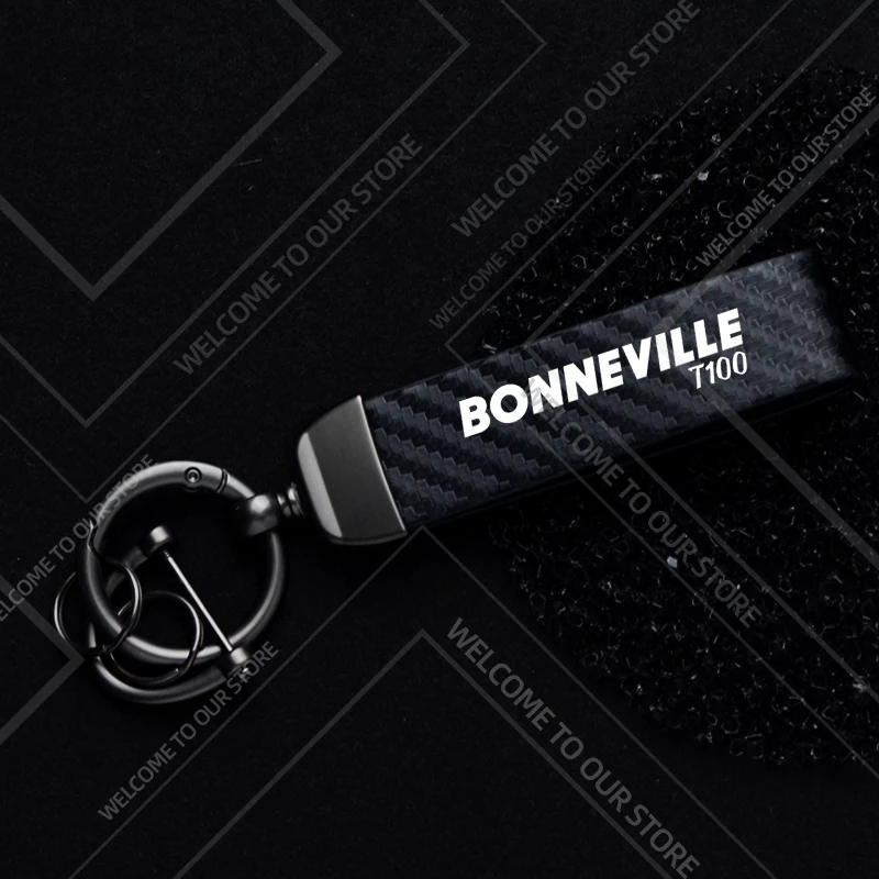 

1 шт. брелок для мотоцикла Triumph Bonneville T120 T100 черный логотип виджет украшения металлический кожаный брелок из углеродного волокна