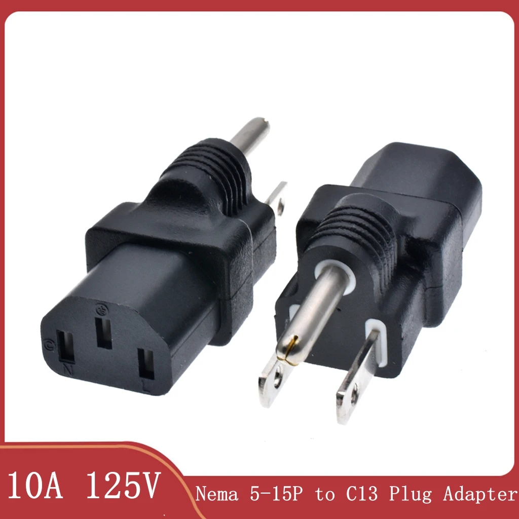

US Nema 5-15P 3PIN to IEC320 C13 AC Power Adapter Connector Converter Male To Female Socket Conversion Plug 10A 250V