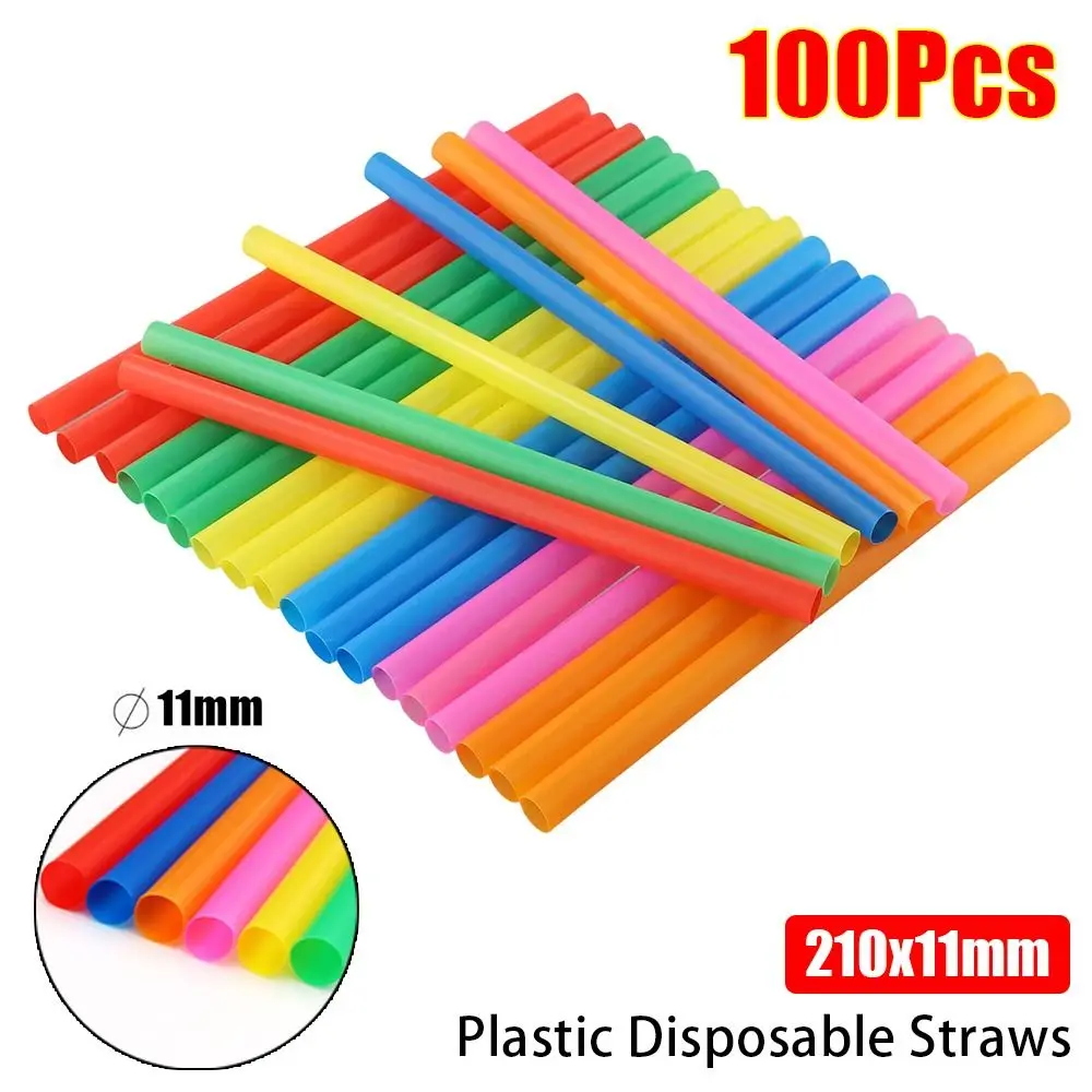 100 шт. толстые пластиковые одноразовые соломинки товары для вечеринок аксессуары